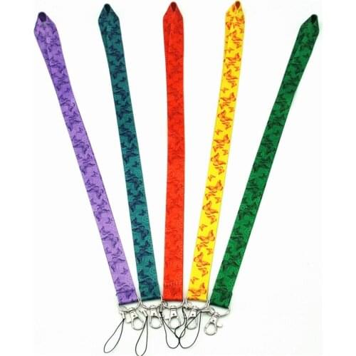 New color butterfly neck lanyard keychain ID card gym mobile phone belt USB badge clip DIY sling