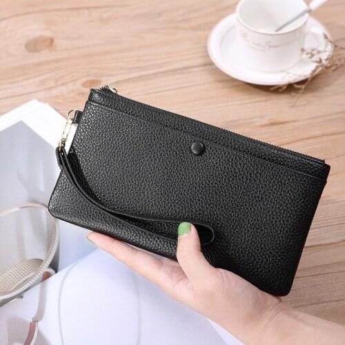 New Style Ladys Long Fashion Show Genuine Leather Wallet, Cell Phone Bag, Change Wallet