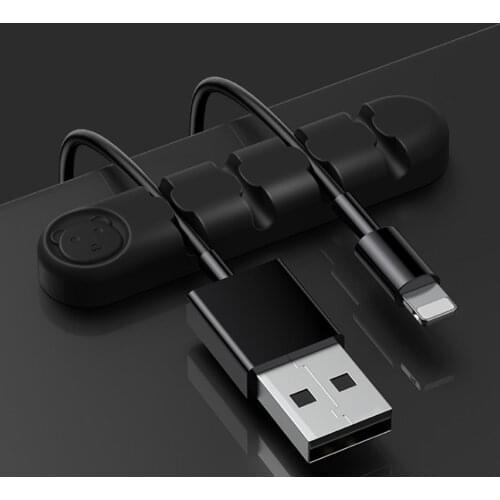 TOPK Cable Organizer Silicone USB Cable Winder Desktop Tidy Management Clips Cable Holder for Mouse Headphone Wire