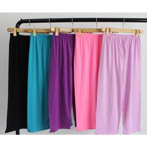 Women Sleep Bottoms Casual Comfortable Cotton Sleeping Pyjamas Femme Underwear Female Homewear Elastic Calf Length Lounge Pants