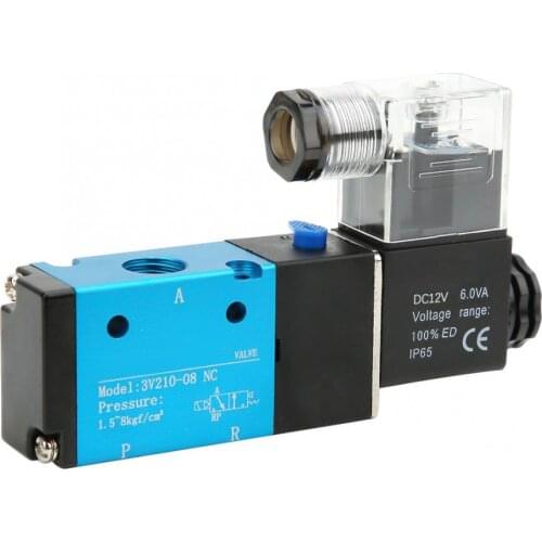 Pneumatic Electric Solenoid Valce 5 Way 2 Position 12V 24V 110V 220V PT1/4In 1.2Mpa Adjust Control Air Gas Electric Ball Valve