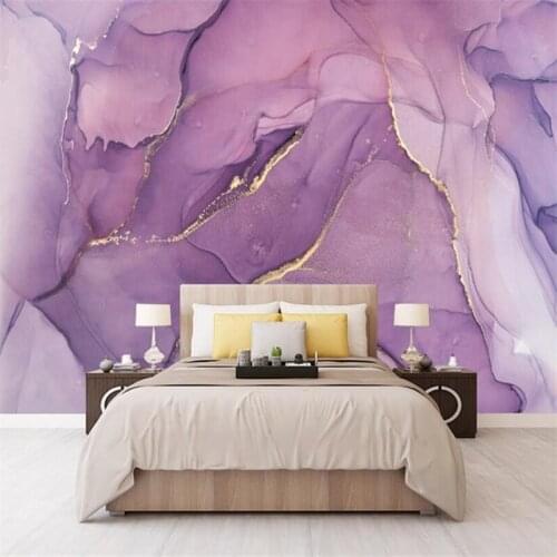 Beibehang Custom photo art wallpapers for living room bedroom TV background Purple abstract marble wallpaper for wall covering