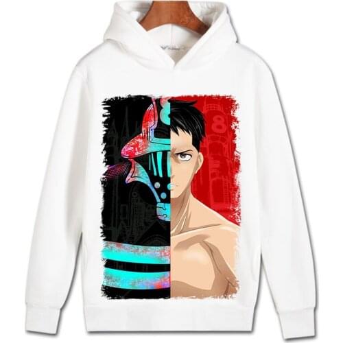 Fire Force Cosplay Hoodie Shinra Kusakabe Cartoon Hoodies Winter Autumn Fleece Sweatshirts Casual Pullover Outwear Costume
