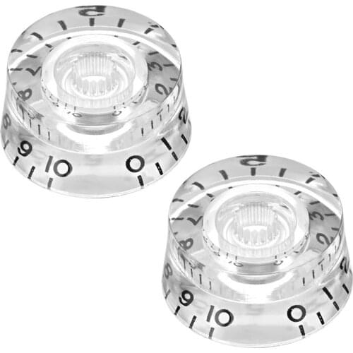 Uxcell 2pcs Clear 6mm Potentiometer Control Knobs For LP Electric Guitar Acrylic Volume Tone Knobs