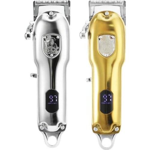 VGR 652 hair trimmer USB rechargeable hair clipper haircut machine oilhead clipper white hair carving clipper beard trimmer LCD