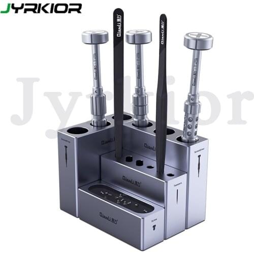 Qianli iCube Storage Box Mobile Phone Repair Tool Parts Tweezers Screwdriver Screw Parts Organizer Aluminum Alloy Storage Rack