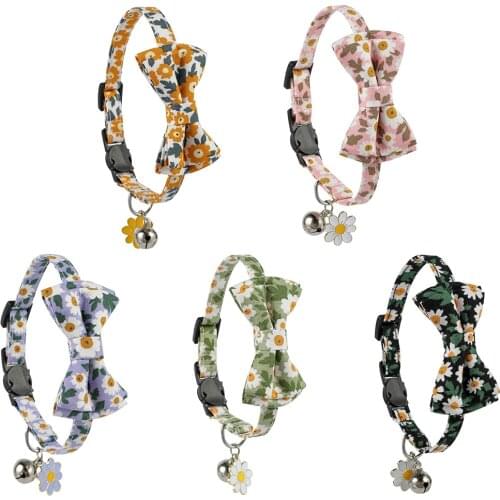 Pet supplies New product spot small floral bells cat collar pet bow tie cat bow tie cat collar