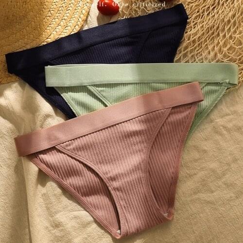 2/3pcs Woman Briefs Sexy Lingerie Cotton Panties Crotch Pantys Female Underpant teen girls Low Waist kawaii Underwear plus size