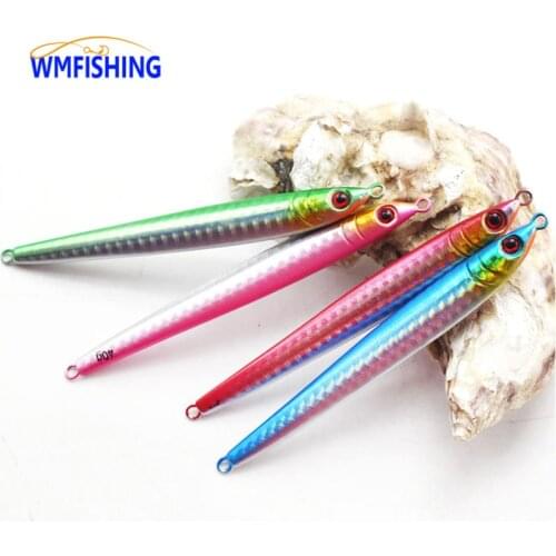 1PC 10-100g Sea Fishing Long Shot Metal Slow Jigging Lure Luminous Artificial Fast Speed Sinking Knife Wobbler Jig Baits Peche
