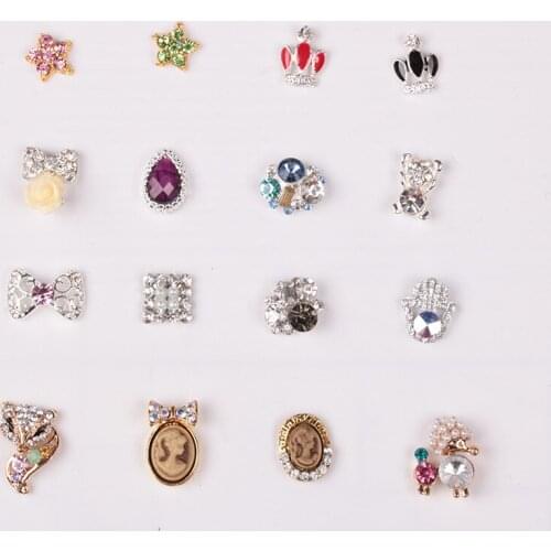 10pcs/lot Nail Art 3d Decoration Rhinestone 2018 Bow Alloy Nail Art Designs 10pcs/lot Strass Nail Art ER014