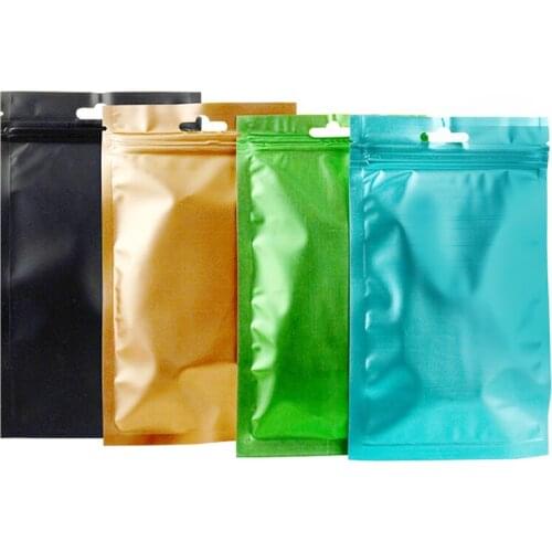 100Pcs/Lot 8.5*13cm Ziplock Zipper Resealable Plastic & Aluminum Foil Matte Clear Packaging Electronic Accessories Storage Bags