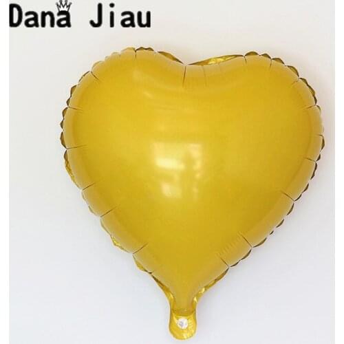 18inch candy-yellow heart Foil Balloon wedding happy Birthday Party Decoration Air Balloons holiday event inflate Baloon toy