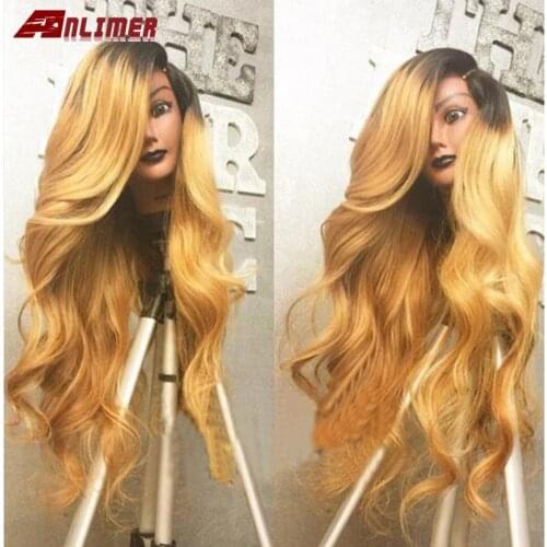 1B/27 Ombre Honey Blonde/Brown/Burgundy Side Part Lace Front Wig Brazilian Body Wave Remy 13x4x1 Lace Front Wigs Bleached Knots