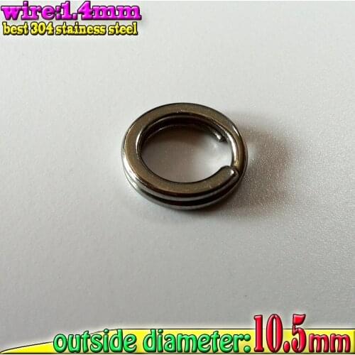 2016 fishing split ring with lures 1.4*10.5mm quantity 40pcs 304 stainless steel