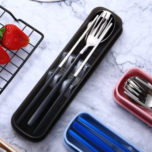3/4Pcs/set Cutlery Set Stainless Steel Black Dinnerware Silverware Flatware Dinner Fork Spoon Chopsticks Dropshipping