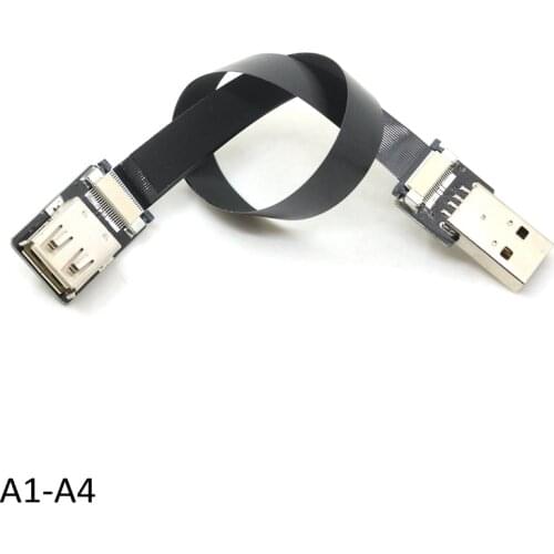 3A FPV monitor standard USB 2.0 male to female FFC Super Soft Ultra Thin Flat FPC charging AV ribbon Cable micro usb type-c