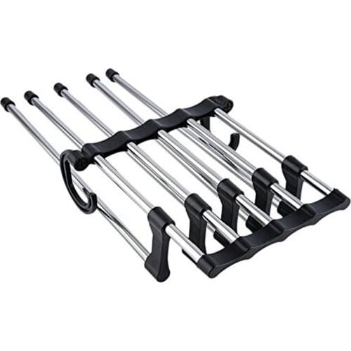 5 in 1 Stainless Steel Multifunction Retractable Pants Rack Trouser Hanger home tool