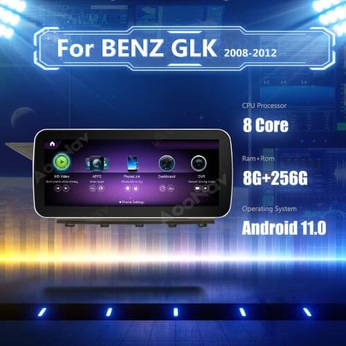 8+256GB Android 11.0 Snapdragon 662 car radio GPS For Mercedes Benz GLK Class X204 2008-2012 multimedia player