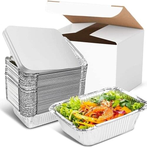 Aluminum Pan Disposable 30-Pack,Tin Foil Pans with Lid Recyclable,Deep Pans Tin Food Storage for Cooking/Baking/Takeout
