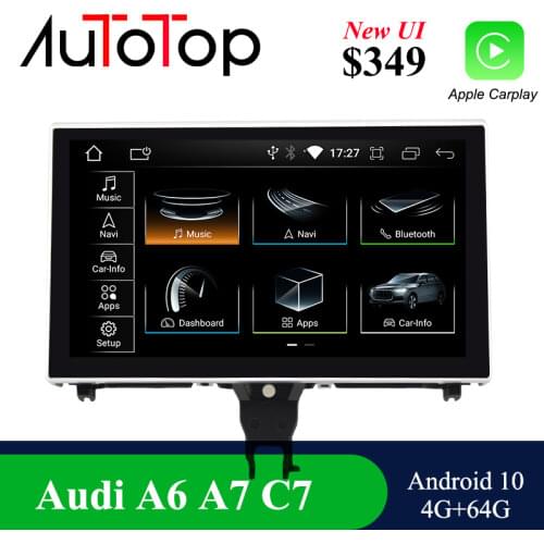 AUTOTOP 9" Android 10 Car Multimedia Stereo 4G+64G For Audi A6 C7 A7 2012-2018 Car DVD Radio Player GPS Navigation Carplay WIFi
