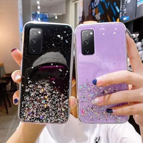 Glitter Bling Star Soft Cover For Samsung Galaxy A11 A12 A22 A32 A31 A41 A42 A51 A52 A71 A72 M31S A30S A50 S20 FE S21 Ultra Case