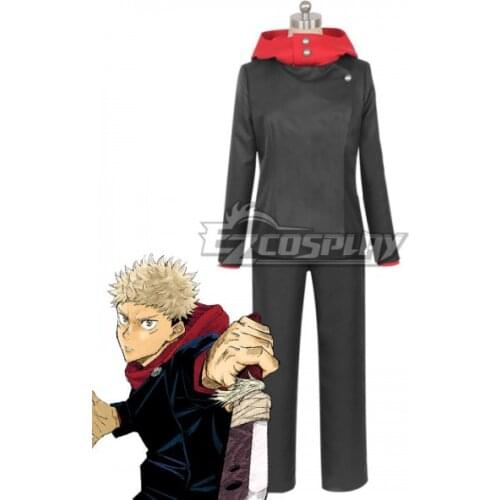 Jujutsu Kaisen Sorcery Fight Yuji Itadori Black Comic Ver. Uniform Set Halloween Suit Adult Outfit Party Cosplay Costume E001