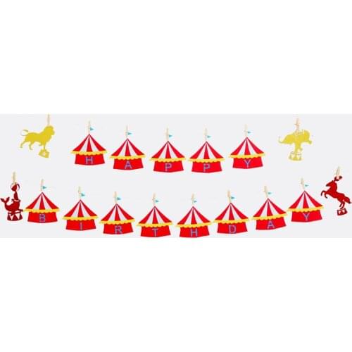 Baby 1st photo banner 12month Circus Carnival Theme Party Supplies Glitter Felt Banner Kids Birthday Party Decorations Garland