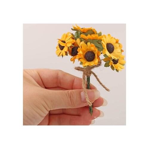 7 cm Dollhouse artificial mini flowers furniture fittings bouquet of paper flowers,sunflower,rose,Carnation