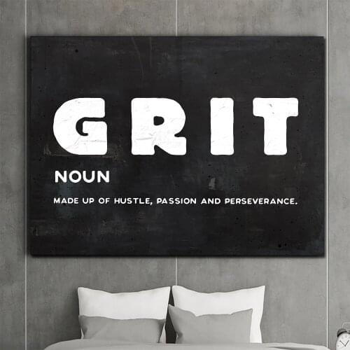 AAHH Text Canvas Painting Grit Definition Inspirational Motivational Quote Canvas Wall Art Canvas Wall Picture for Home Decor
