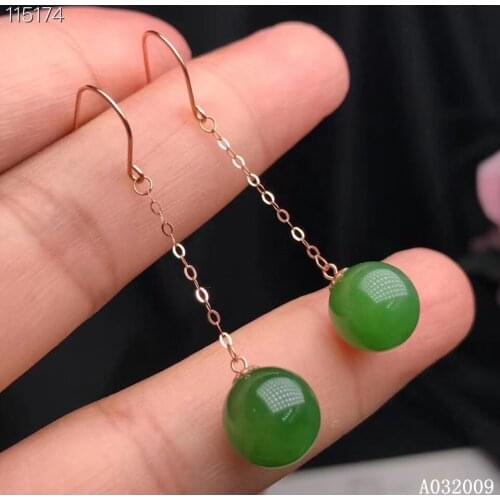 KJJEAXCMY fine jewelry 18K gold inlaid natural Jasper Beads earrings luxury girl new eardrop support test