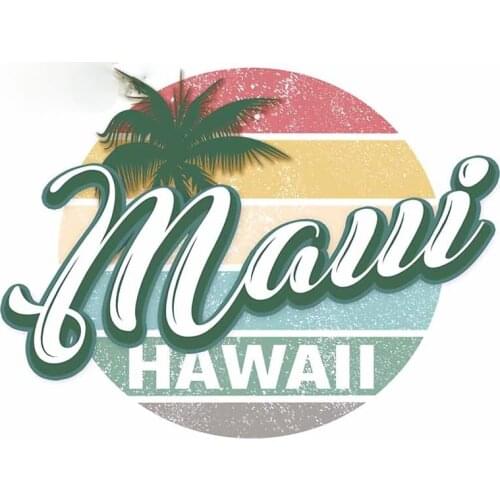 Beautiful Maui Hawaii Retro Car Sticker Windows Refrigerator Decal Occlusion Scratch Custom Printing Fashion Decal Kk13*10cm