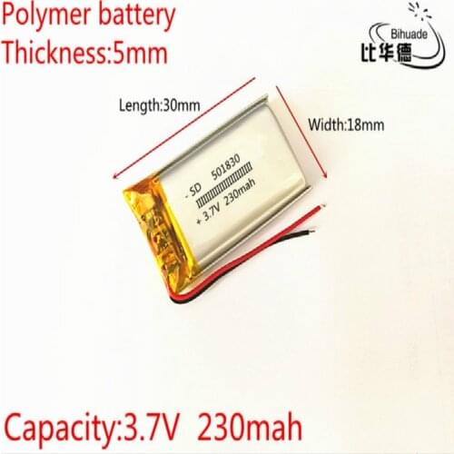 Small size 3.7v 230mah battery/ li polymer battery SD 501830