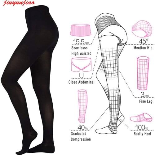 Medical Compression Pantyhose for Women 15-20mmHg Graduated Compression Stockings Help Relieve Swelling Edema Varicose Veins