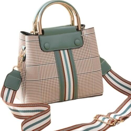 2021 New Fashion Women Handbag Luxury Designer Plaid Leather Crossbody Bags Plaid Shoulder Tote Bags Womens Messenger Bag Sac