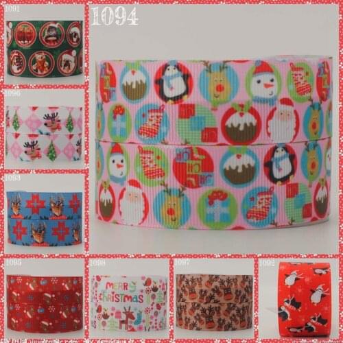 NEW sales 50 yards Merry Christmas ribbon pattern printed grosgrain ribbon free shipping