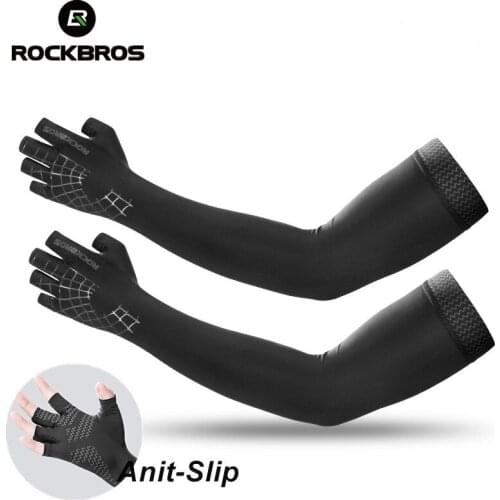 ROCKBROS 2 in1 Sleeves Arm Gloves Breathable Elasticity Running Hiking Driving Sleeves Arms Warmer Gloves For Outdoor Protection