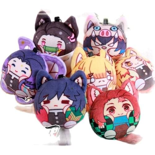 Devils Blade Cartoon Manga Pillow Demon Slayer Kimetsu No Yaiba Tanjirou Nezuko Anime Plushie Sounding Doll Stuffed Plush Toys