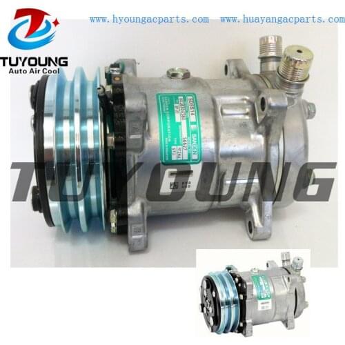 SD5H14 Auto Air Conditioning Compressor For Universal 2PK 132mm 24v Sanden 6627 6665 297667 1303484