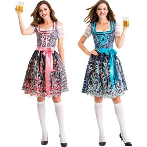 Sexy Adult Germany Oktoberfest Heidi Beer Girl Dirndl Dress Halloween Bavarian Traditional party Beer Maid Costume