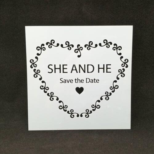 She and he love Layering Stencils for Diy scrapbook/photo album Decorative Embossing coloring,painting stencil,home decor