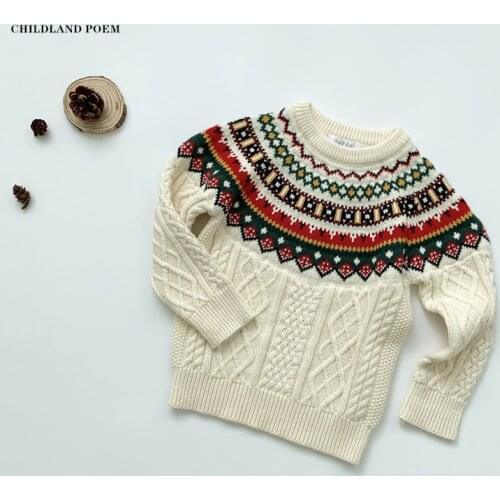 Girls Sweaters Winter Christmas Children Pullover Sweater For Girl Cotton New Year Toddler Baby Sweaters For Boy Girls Knitwear
