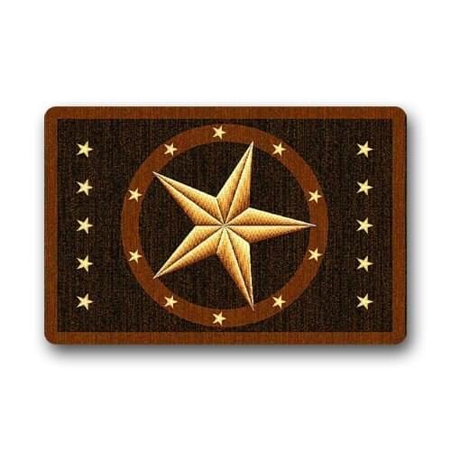 Memory Home Unique Western Texas Star Indoor Outdoor Doormat Non-woven Fabric Bathroom Kitchen Floor Mat Carpet
