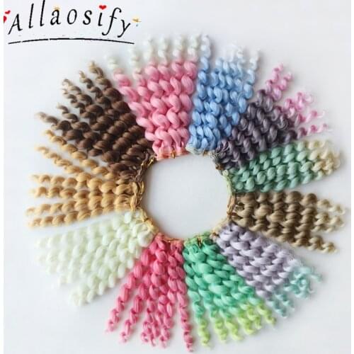 Allaosify 15cm*100CM BJD Wigs Black Gold Brown Silver Color Short Curly Hair For 1/3 1/4 1/6 Dolls DIY