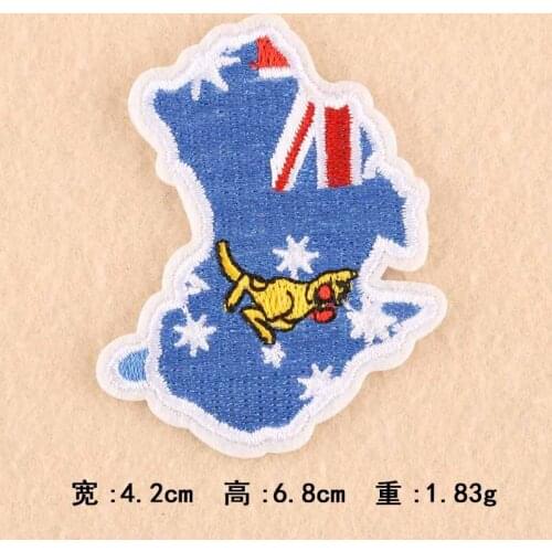 England UK Italy Africa Map Iron On Embroidered Clothes Patches For Clothing Music Band Stickers Garment Wholesale