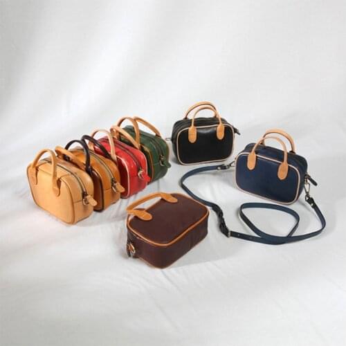 Luxury Handmade Lady Handbags Women Red/Green Vegetable Tanning Genuine Leather Crossbody Bags Original Designer Brand Small Bag