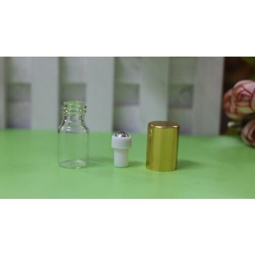 10x3ml Clear Roll On Roller Bottles for Essential Oils Refillable Perfume Bottle Deodorant Containers with Gold lid & S S Roller