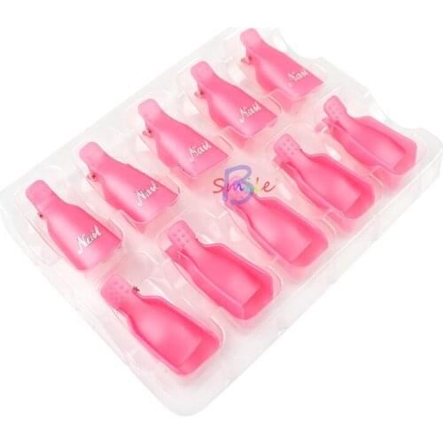 10PCS/bag Nail Polish Remover Lacquer Tool Soak Off Wrap Durable Reusable Nail Plastic Cleaner Clip Cap Remover Gel