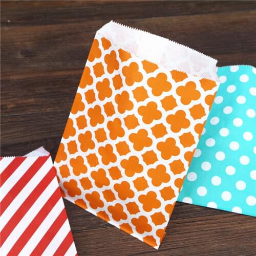 High quality Free DHL Shipping 1400pcs stripe polka dot chevron Modpaper birthday party favor bag treat bags paper bags for food