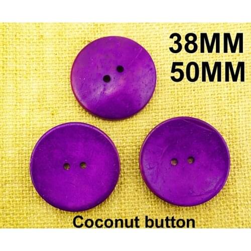 5PCS 38MM/50MM Purple COCONUT button decoration round accessory sewing clothes boots coat brand buttons ccb-071