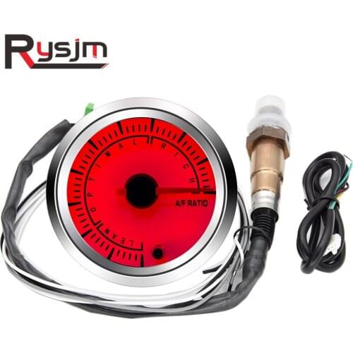 Vehicle Meter AFR 12V Automobile Car Gauge 2" 52mm Air Fuel Ratio Gauge Kit Racing Cars Air-fuel Ratio Meter 7 Color backlight